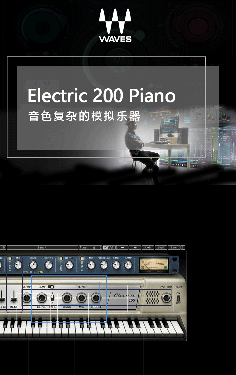  Electric 200 Piano混音混响效果器(图1)